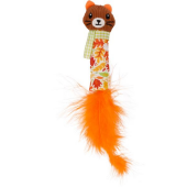 Играчка за котка Flamingo Jade Cat Orange 22.5 см - коте с котешка трева, пера и шумящ ефект
